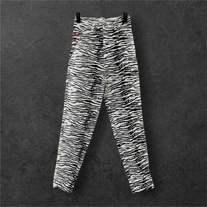 Prima Classe Zebra Pants Juniors 13/14 Black White Stretch Denim Italy
